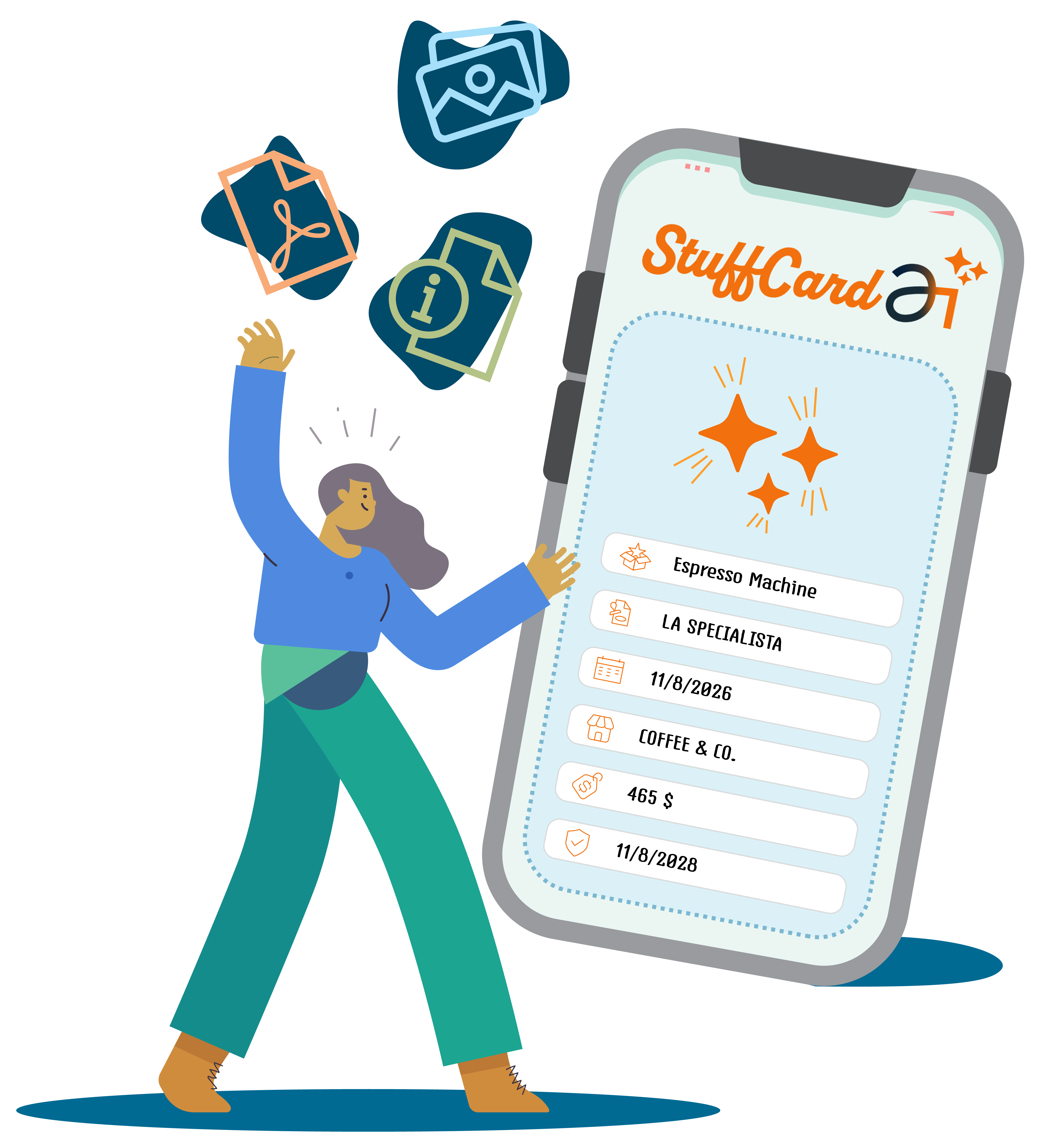 StuffCard AI organizing product details, photos and documents